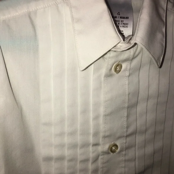 Tuxedo jacket black with white dress shirt size 4 Nautica